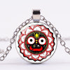 Hindu God Jagannath  India Necklace Jewelry Flower Lotus Photo Round Glass Dome Chains Necklace For Women Gift