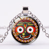 Hindu God Jagannath  India Necklace Jewelry Flower Lotus Photo Round Glass Dome Chains Necklace For Women Gift