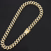 Hip Hop 15MM Bling Iced Out Crystal Cuban Prong Chain Rhinestone Zircon Men's Necklaces Bracelet For Men Jewelry 8/16/18/20/24in