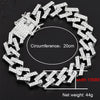 Hip Hop 15MM Bling Iced Out Crystal Cuban Prong Chain Rhinestone Zircon Men's Necklaces Bracelet For Men Jewelry 8/16/18/20/24in