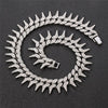 Hip Hop 23MM Heavy Iced Out Cuban Rivet Spike Thorns Link Chain Full Crystal Pave Men's Bracelets Necklace for Men Jewelry