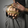 Hip Hop 23MM Heavy Iced Out Cuban Rivet Spike Thorns Link Chain Full Crystal Pave Men's Bracelets Necklace for Men Jewelry