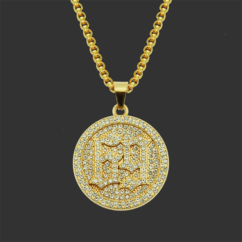 Hip Hop 6ix9ine Rapper Pendant Necklaces Men Women Hiphop Ice Out Bling Setting Rhinestone Necklace Charm Jewelry Gift