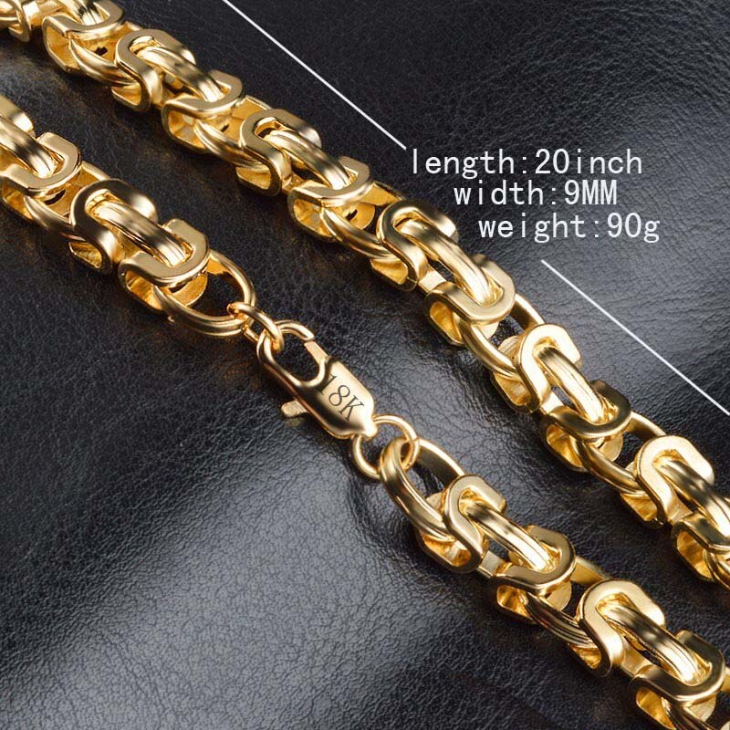 Hip Hop 9MM Mens Gold color Figaro chains 20inches Thick Heavy Long Necklace For women Rapper Hiphop Jewelry Gift