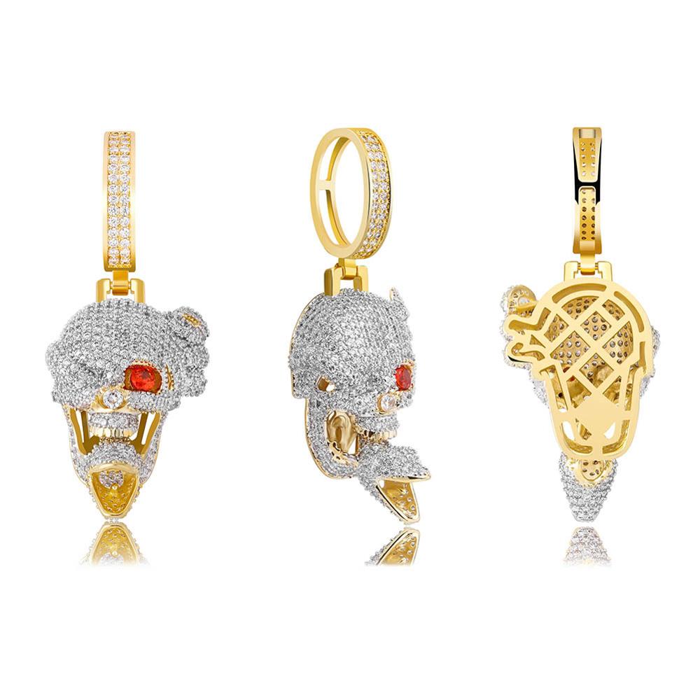 Hip Hop AAA+ Zircon Paved Bling Iced Out Necklace Leaves Orangutan Scorpion Gorilla Goat Dollar Money Bag Skull Pendants Jewelry