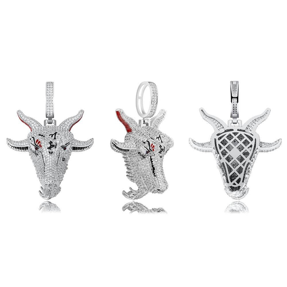 Hip Hop AAA+ Zircon Paved Bling Iced Out Necklace Leaves Orangutan Scorpion Gorilla Goat Dollar Money Bag Skull Pendants Jewelry