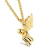 Hip Hop Angel Pendants Necklaces For Women Men Gold Silver Color Titanium Stainless Steel Chain Necklace Jewelry