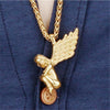 Hip Hop Angel Pendants Necklaces For Women Men Gold Silver Color Titanium Stainless Steel Chain Necklace Jewelry