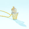 Hip-Hop Basketball Frame Necklace Men Long Chain Basketball Hoop Net Pendant Necklace Sports Gifts for Friends Teammate