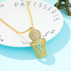 Hip-Hop Basketball Frame Necklace Men Long Chain Basketball Hoop Net Pendant Necklace Sports Gifts for Friends Teammate
