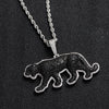 Hip Hop Black CZ Stone Paved Bling Iced Out Cheetah Leopard Pendants Necklaces for Men Rapper Jewelry Gift Drop Shipping