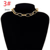 Hip Hop Chain Choker Necklace Gold Color Metal Cuban Collar Necklace for Women Chunky Statement Jewelry Necklace
