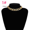 Hip Hop Chain Choker Necklace Gold Color Metal Cuban Collar Necklace for Women Chunky Statement Jewelry Necklace