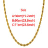 Hip Hop Chains For Men Women 3/5mm Gold Silver Color Stainless Steel Twisted Rope Chain Necklace Jewelry