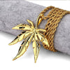 Hip Hop Charm Maple Leaf Necklaces Men Women Weed Herb Chains Hip Hop Jewelry Gifts #274166