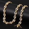 Hip Hop Coffee Bean Chains Necklaces Pig Nose Chains Bracelets Punk Necklace 13mm Iced Out Bling AAA Zircon