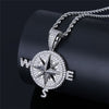 Hip Hop Compass Men's Pendant Necklace Golden Fine Man Round Pendants Boy Neck Necklaces Jewelry Accessories