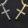 Hip Hop Cross Pendant Necklace with 4mm Zircon Tennis Chain Iced out Bling Necklaces HipHop Jewelry Gift Men Women