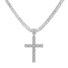 Hip Hop Cross Pendant Necklace with 4mm Zircon Tennis Chain Iced out Bling Necklaces HipHop Jewelry Gift Men Women
