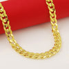 Hip Hop Cuban 24K Gold Necklace 8MM70CM Sideways Men's Necklace Jewelry Gift