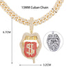 Hip Hop Drip Dollar Lip Pendant Necklace Jewelry Men Iced Out Cuban Link Chain Silver Color Tongue Necklace Pendant Women Gift
