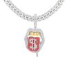 Hip Hop Drip Dollar Lip Pendant Necklace Jewelry Men Iced Out Cuban Link Chain Silver Color Tongue Necklace Pendant Women Gift