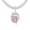 Hip Hop Drip Dollar Lip Pendant Necklace Jewelry Men Iced Out Cuban Link Chain Silver Color Tongue Necklace Pendant Women Gift
