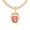 Hip Hop Drip Dollar Lip Pendant Necklace Jewelry Men Iced Out Cuban Link Chain Silver Color Tongue Necklace Pendant Women Gift