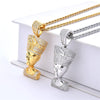 Hip Hop Egyptian Nefertiti Pendant Necklace Cubic Zircon Cleopatra Nefertiti Necklaces Exotic Jewelry Gift