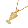 Hip Hop Egyptian Nefertiti Pendant Necklace Cubic Zircon Cleopatra Nefertiti Necklaces Exotic Jewelry Gift