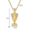 Hip Hop Egyptian Nefertiti Pendant Necklace Cubic Zircon Cleopatra Nefertiti Necklaces Exotic Jewelry Gift