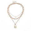 Hip Hop Exaggerated Thick Clavicle Chain Necklace For Women Multi-layer Lock Heart Pendant Necklace Sweater Chain Jewelry