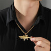 Hip Hop AK47 Rhinestones Link Chain Necklace Uzi Gun Pendant Steampunk Necklace Men Women Alloy Jewelry