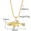 Hip Hop AK47 Rhinestones Link Chain Necklace Uzi Gun Pendant Steampunk Necklace Men Women Alloy Jewelry