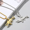 Hip Hop AK47 Rhinestones Link Chain Necklace Uzi Gun Pendant Steampunk Necklace Men Women Alloy Jewelry