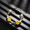 Hip Hop Brand Butterfly Necklace Bracelet Stainless Steel Sunflower Pearl Anti War Smiley Face Necklace