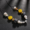 Hip Hop Brand Butterfly Necklace Bracelet Stainless Steel Sunflower Pearl Anti War Smiley Face Necklace