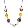 Hip Hop Brand Butterfly Necklace Bracelet Stainless Steel Sunflower Pearl Anti War Smiley Face Necklace