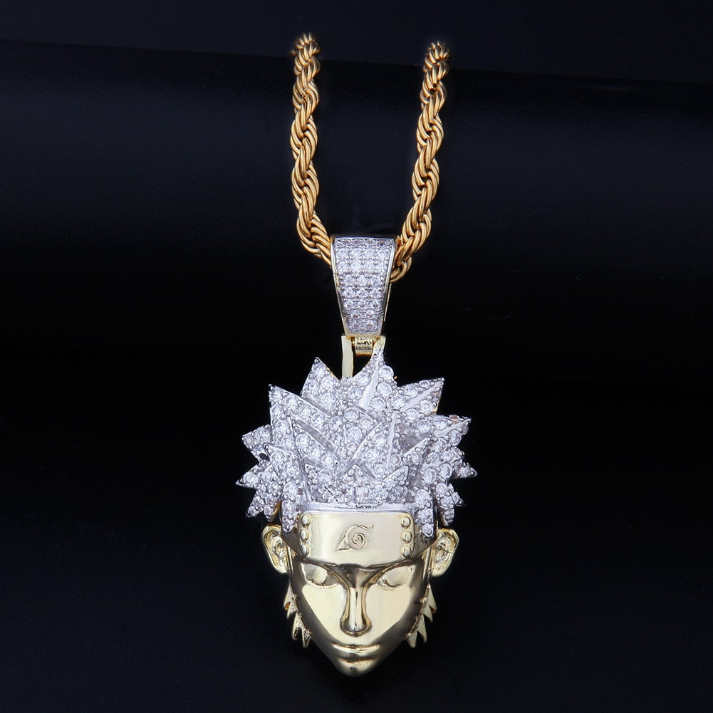 Hip Hop Full AAA CZ Zircon Bling Iced Out Cartoon Pendants Necklace for Men Rapper Jewelry Gold Silver Gift