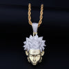 Hip Hop Full AAA CZ Zircon Bling Iced Out Cartoon Pendants Necklace for Men Rapper Jewelry Gold Silver Gift