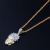 Hip Hop Full AAA CZ Zircon Bling Iced Out Cartoon Pendants Necklace for Men Rapper Jewelry Gold Silver Gift
