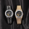 Hip Hop Full Iced Out Men Watches Stainless Steel Mechanical  Rhinestones Quartz Square Wristwatches Business Watch