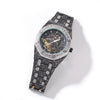 Hip Hop Full Iced Out Men Watches Stainless Steel Mechanical  Rhinestones Quartz Square Wristwatches Business Watch
