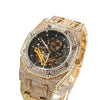 Hip Hop Full Iced Out Men Watches Stainless Steel Mechanical  Rhinestones Quartz Square Wristwatches Business Watch