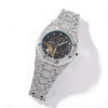 Hip Hop Full Iced Out Men Watches Stainless Steel Mechanical  Rhinestones Quartz Square Wristwatches Business Watch