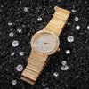 Hip Hop Full Iced Out Women Watch Stainless Steel Mechanical  Rhinestones Quartz Square Wristwatches Business Watch