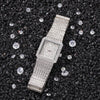 Hip Hop Full Iced Out Women Watch Stainless Steel Mechanical  Rhinestones Quartz Square Wristwatches Business Watch