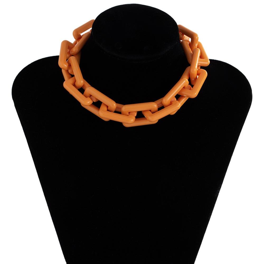 Hip Hop Geometric Acrylic Chains Choker For Women Colorful  Resin Short Collar Necklace Party Gift Accessories