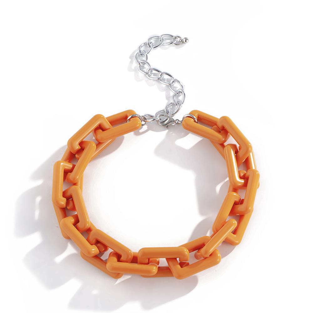 Hip Hop Geometric Acrylic Chains Choker For Women Colorful  Resin Short Collar Necklace Party Gift Accessories