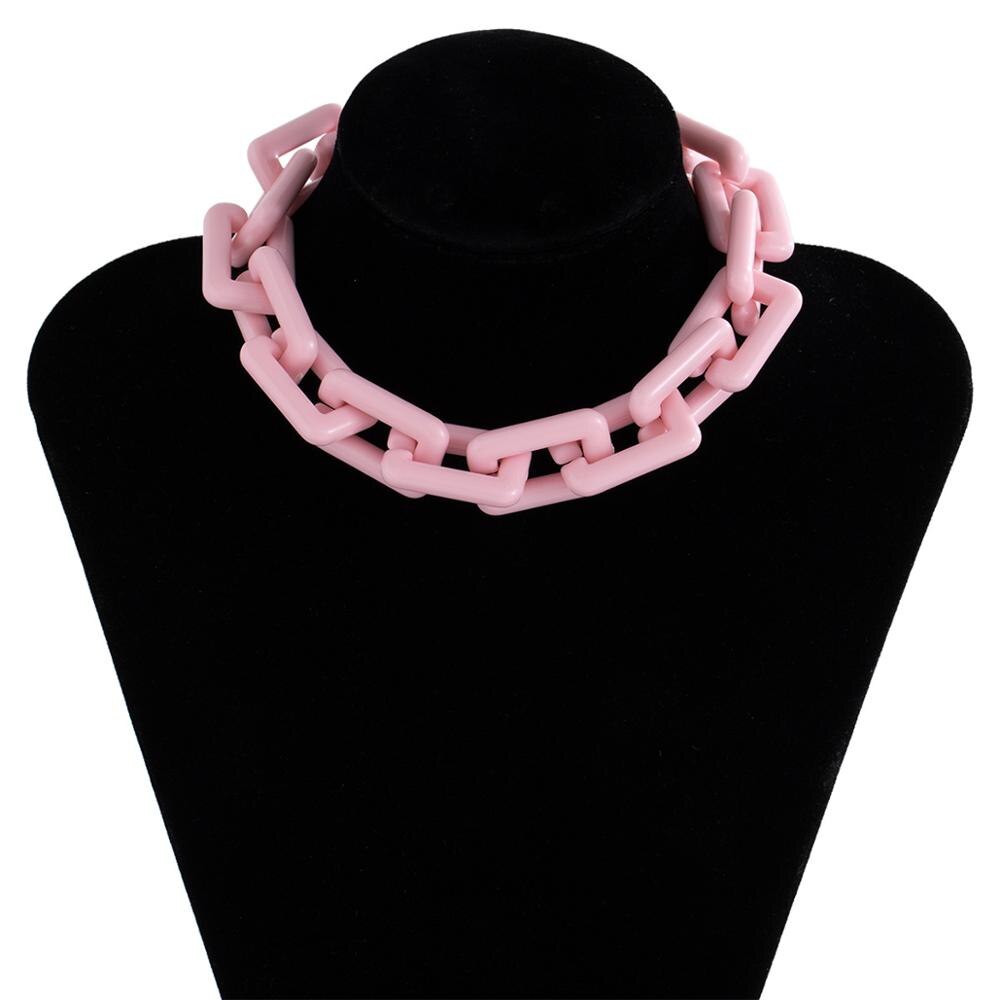 Hip Hop Geometric Acrylic Chains Choker For Women Colorful  Resin Short Collar Necklace Party Gift Accessories
